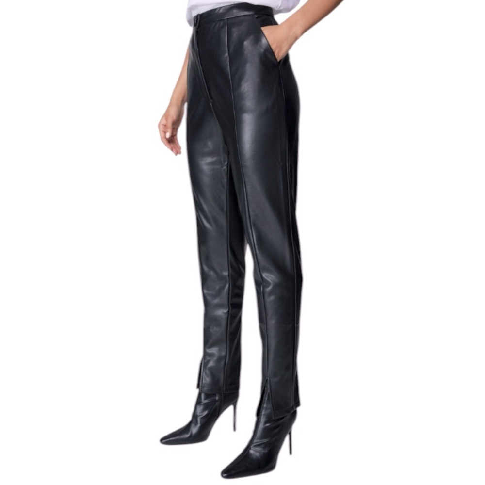 Nasty Gal split front faux leather pants trouser new size 10